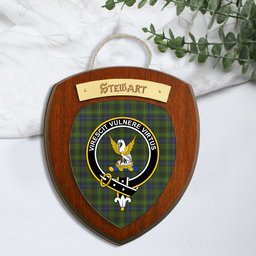ScotsTee Shop Scottish Stewart Hunting Clan Crest Scottish Tartan Wooden Wall Plaque