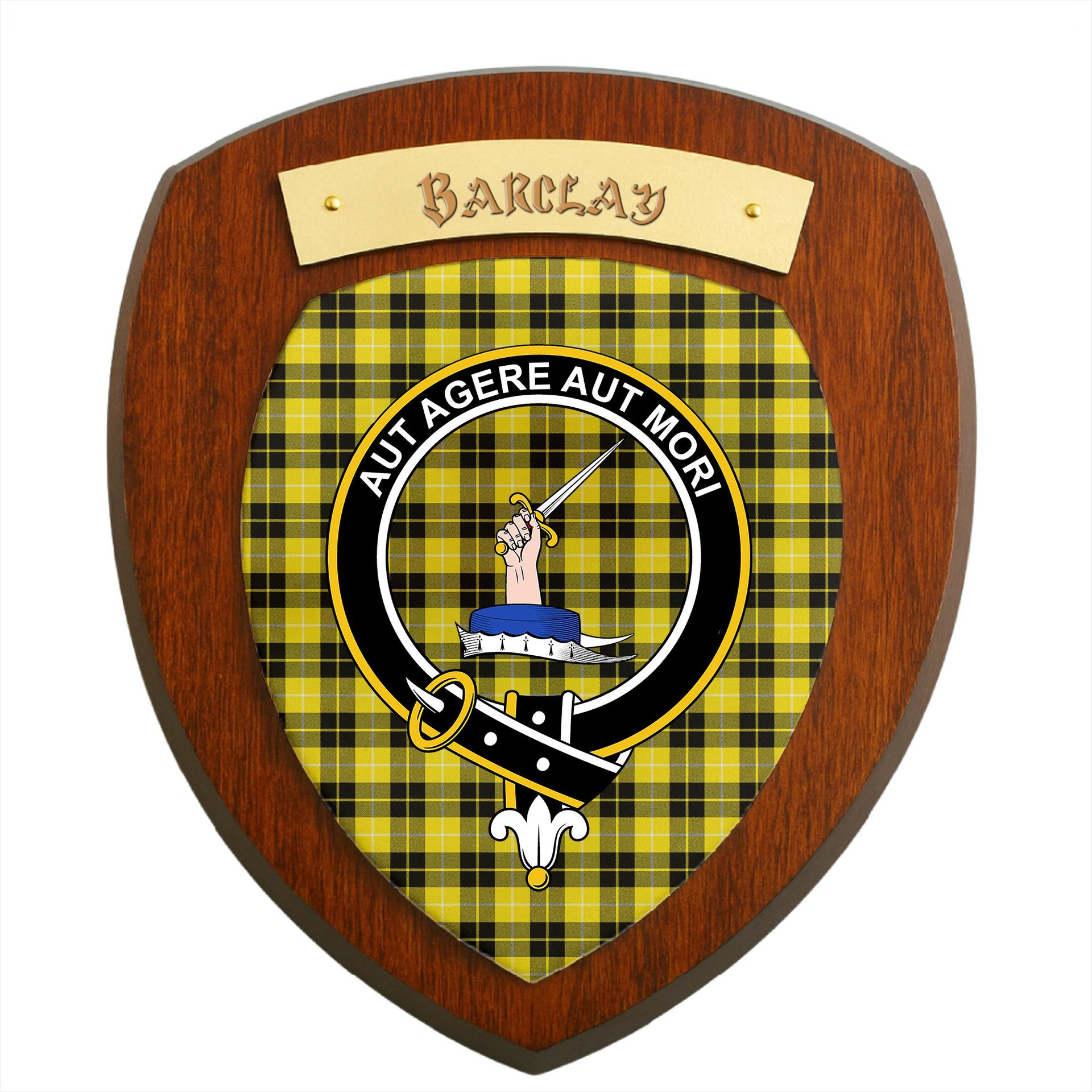 ScotsTee Shop Scottish Barclay Dress Modern Clan Clan Crest Scottish Tartan Wooden Wall Plaque