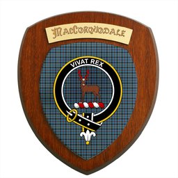 ScotsTee Shop Scottish MacCorquodale Clan Crest Scottish Tartan Wooden Wall Plaque