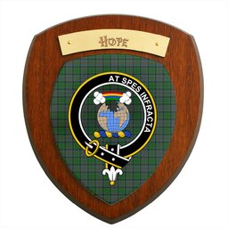 ScotsTee Shop Scottish Hope Vere Clan Crest Scottish Tartan Wooden Wall Plaque
