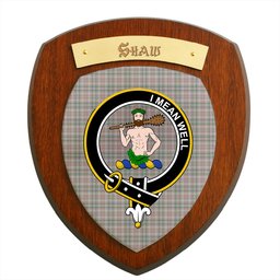 ScotsTee Shop Scottish Shaw Dress Clan Crest Scottish Tartan Wooden Wall Plaque
