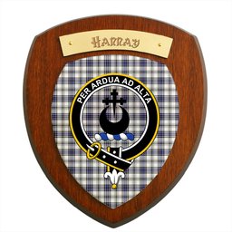 ScotsTee Shop Scottish Hannay Modern Clan Crest Scottish Tartan Wooden Wall Plaque
