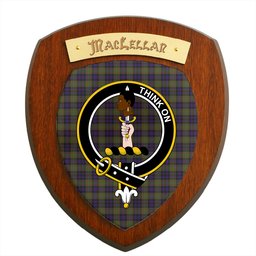ScotsTee Shop Scottish MacLellan Modern Clan Crest Scottish Tartan Wooden Wall Plaque