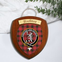 ScotsTee Shop Scottish MacSwan Modern Clan Crest Scottish Tartan Wooden Wall Plaque