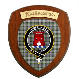 ScotsTee Shop Scottish MacNaughton Dress Clan Crest Scottish Tartan Wooden Wall Plaque