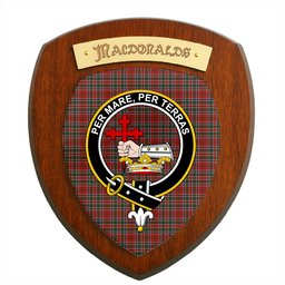 ScotsTee Shop Scottish MacDonald of Lochmaddy Clan Crest Scottish Tartan Wooden Wall Plaque