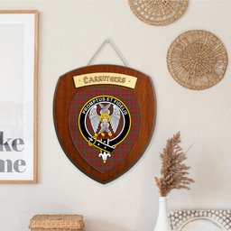 ScotsTee Shop Scottish Carruthers Clan Crest Scottish Tartan Wooden Wall Plaque