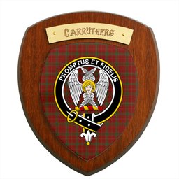 ScotsTee Shop Scottish Carruthers Clan Crest Scottish Tartan Wooden Wall Plaque