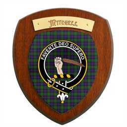 ScotsTee Shop Scottish Mitchell Clan Crest Scottish Tartan Wooden Wall Plaque