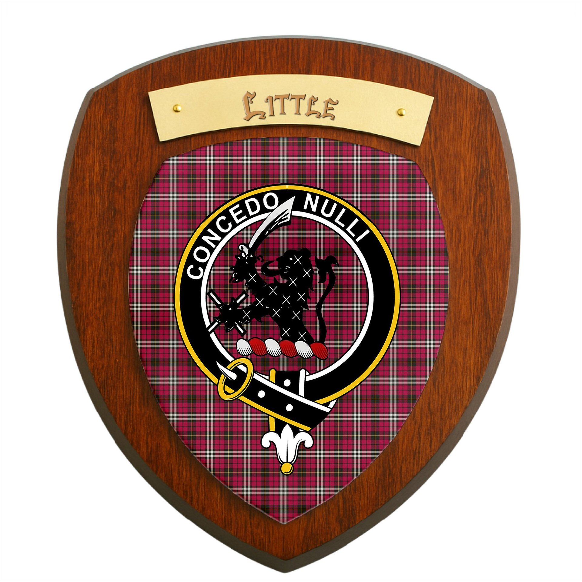 ScotsTee Shop Scottish Little Clan Crest Scottish Tartan Wooden Wall Plaque