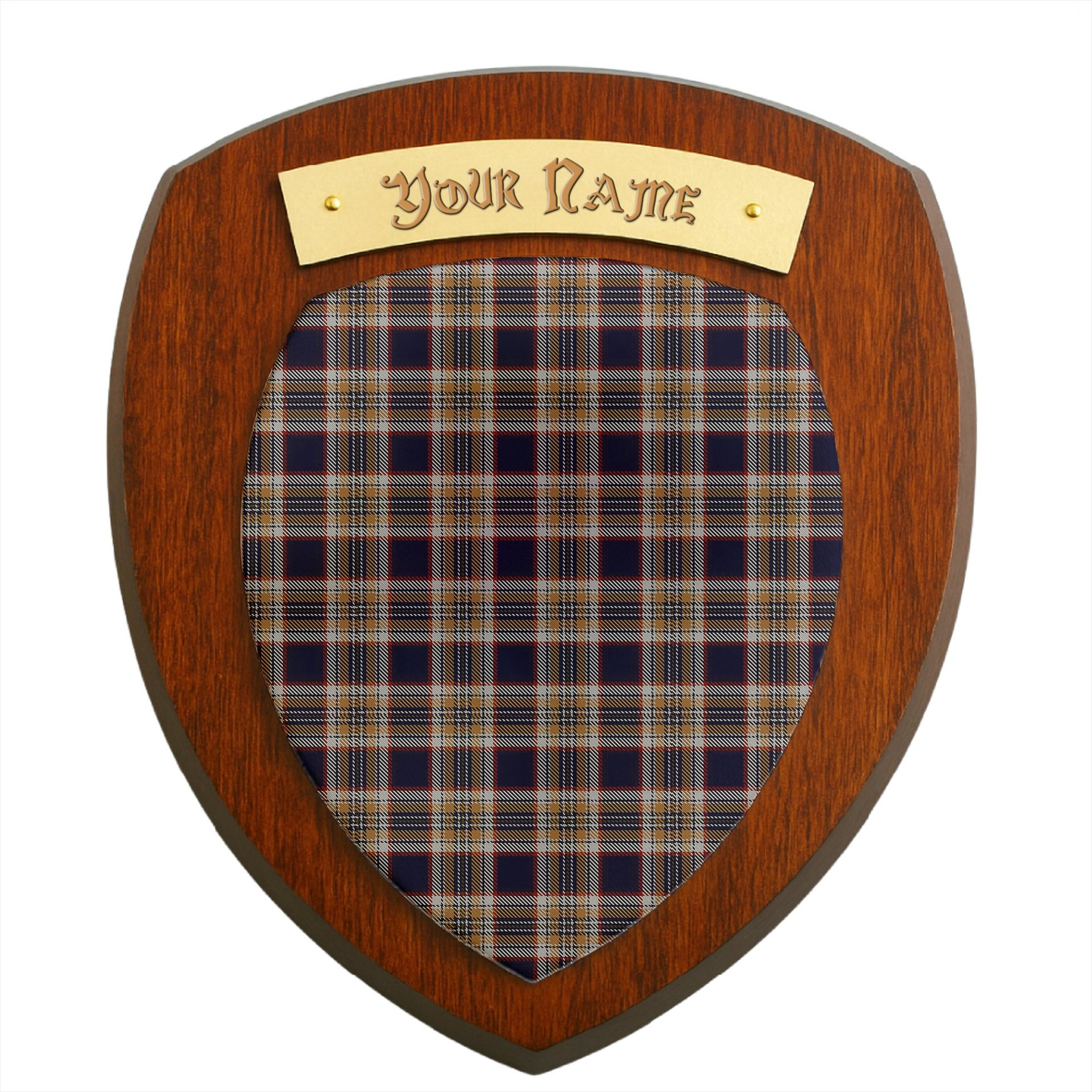ScotsTee Shop Scottish Stewart Navy Clan Tartan Wooden Wall Plaque Personalize with Your Name
