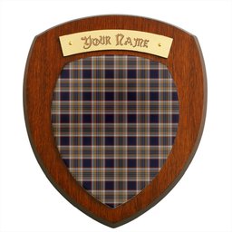 ScotsTee Shop Scottish Stewart Navy Clan Tartan Wooden Wall Plaque Personalize with Your Name