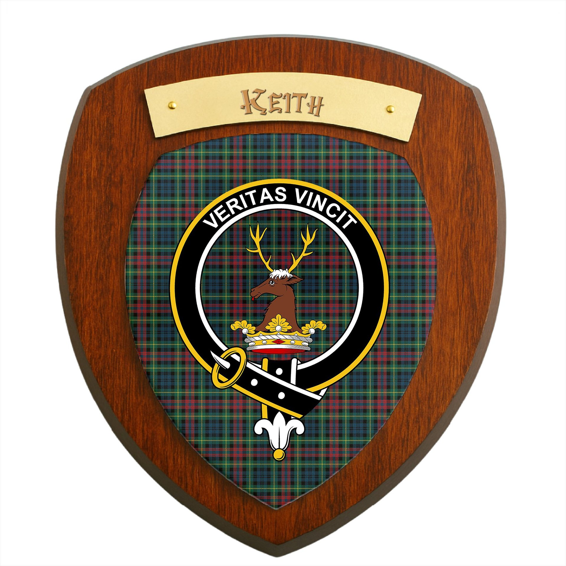 ScotsTee Shop Scottish Keith District Modern Clan Crest Scottish Tartan Wooden Wall Plaque