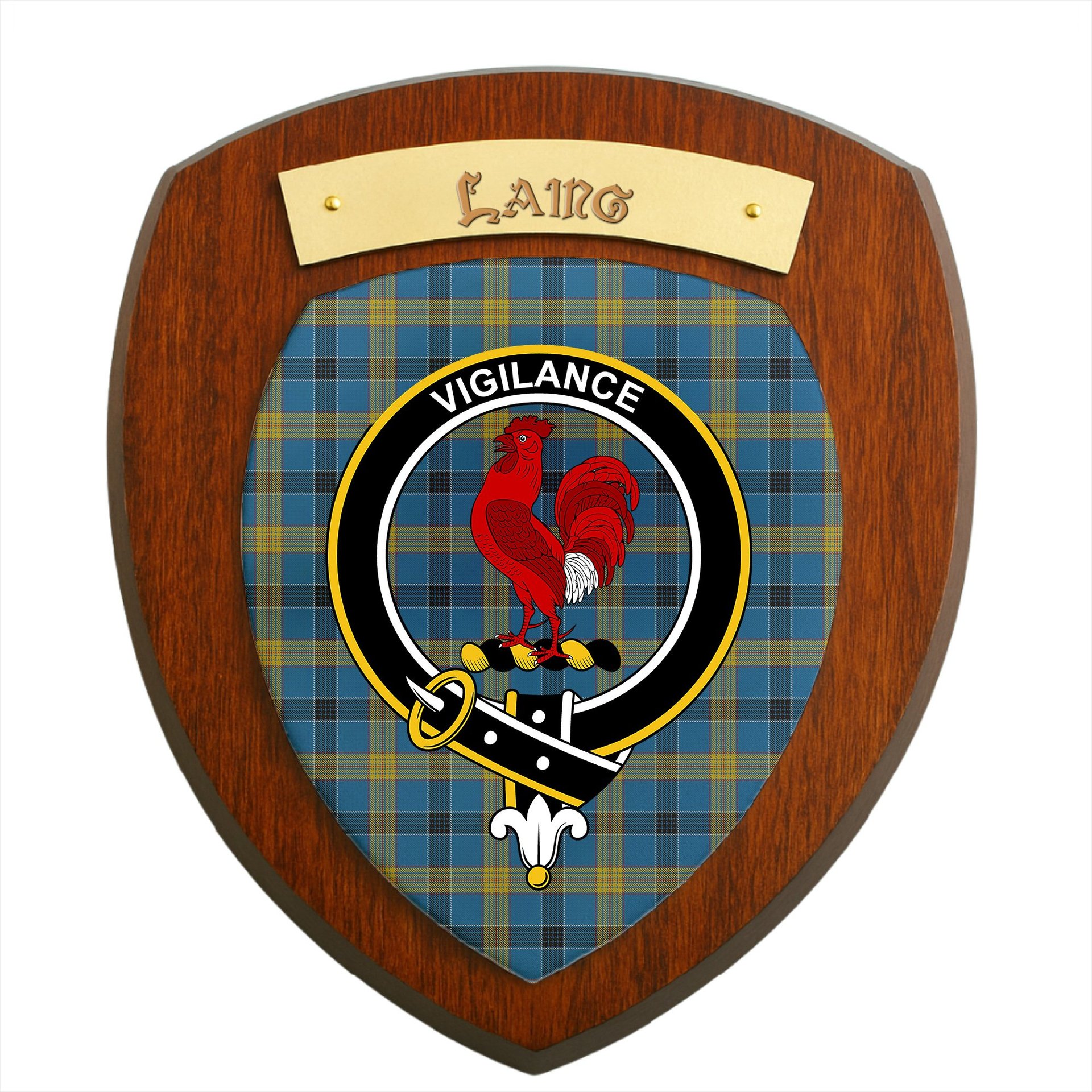 ScotsTee Shop Scottish Laing Clan Crest Scottish Tartan Wooden Wall Plaque