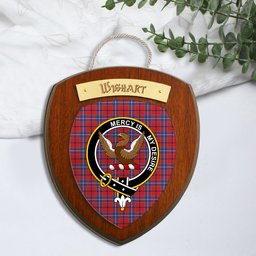 ScotsTee Shop Scottish Wishart Clan Crest Scottish Tartan Wooden Wall Plaque