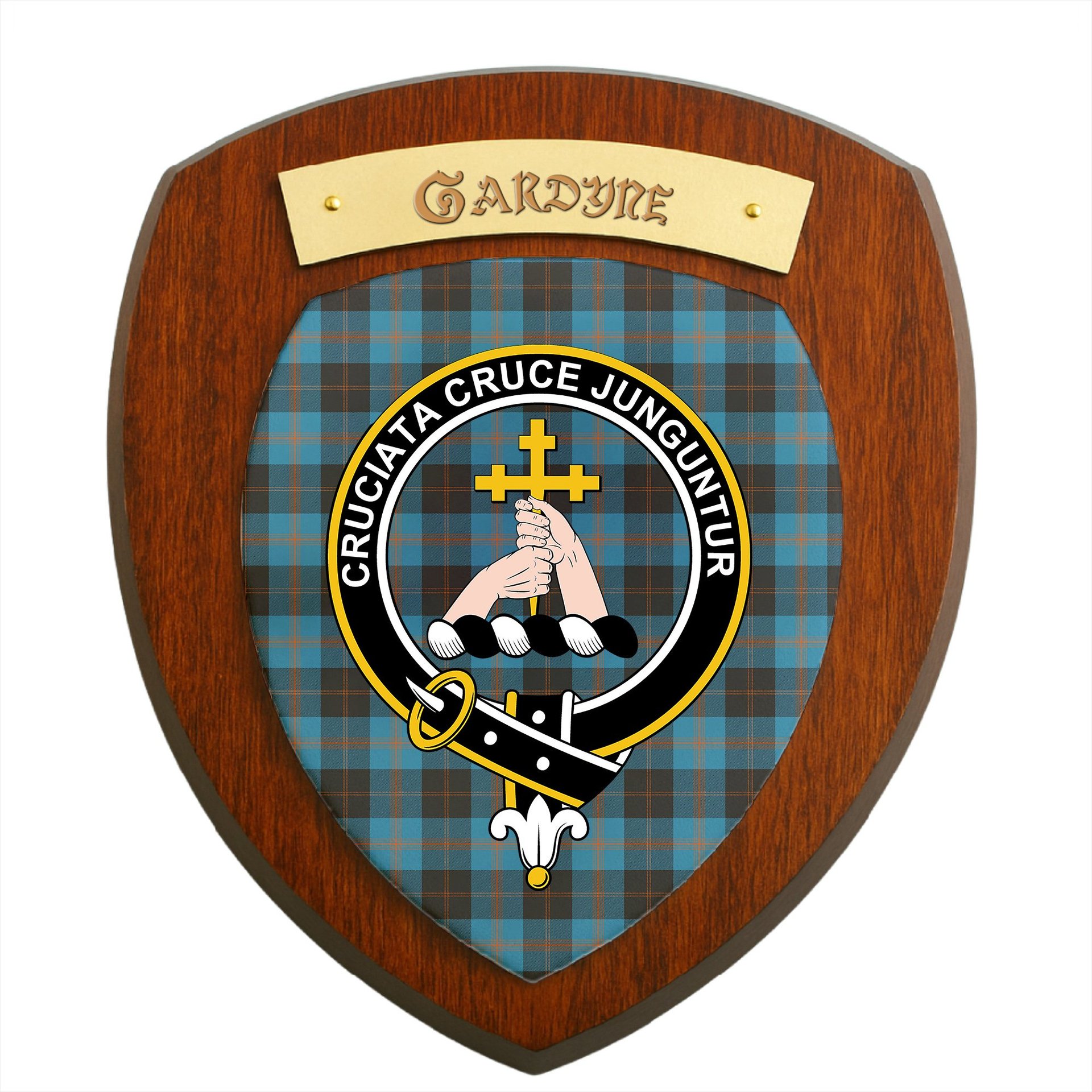 ScotsTee Shop Scottish Gardyne Clan Crest Scottish Tartan Wooden Wall Plaque