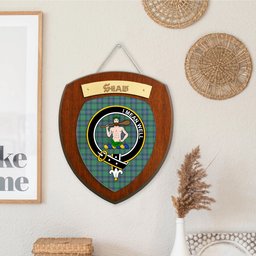 ScotsTee Shop Scottish Shaw Ancient Clan Crest Scottish Tartan Wooden Wall Plaque
