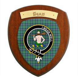 ScotsTee Shop Scottish Shaw Ancient Clan Crest Scottish Tartan Wooden Wall Plaque