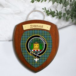 ScotsTee Shop Scottish Dundas Ancient Clan Crest Scottish Tartan Wooden Wall Plaque