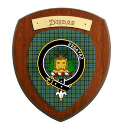 ScotsTee Shop Scottish Dundas Ancient Clan Crest Scottish Tartan Wooden Wall Plaque