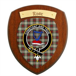 ScotsTee Shop Scottish Rose White Dress Clan Crest Scottish Tartan Wooden Wall Plaque