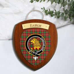 ScotsTee Shop Scottish Fairlie Modern Clan Crest Scottish Tartan Wooden Wall Plaque