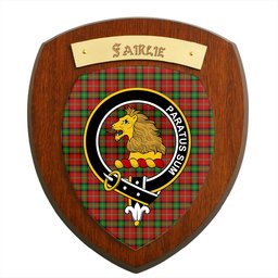 ScotsTee Shop Scottish Fairlie Modern Clan Crest Scottish Tartan Wooden Wall Plaque
