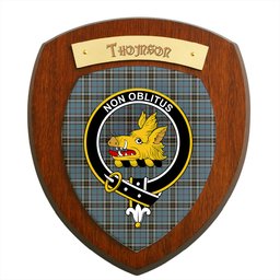 ScotsTee Shop Scottish Thomson Clan Crest Scottish Tartan Wooden Wall Plaque