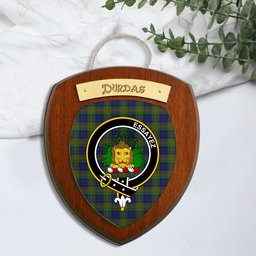 ScotsTee Shop Scottish Dundas Modern 02 Clan Crest Scottish Tartan Wooden Wall Plaque
