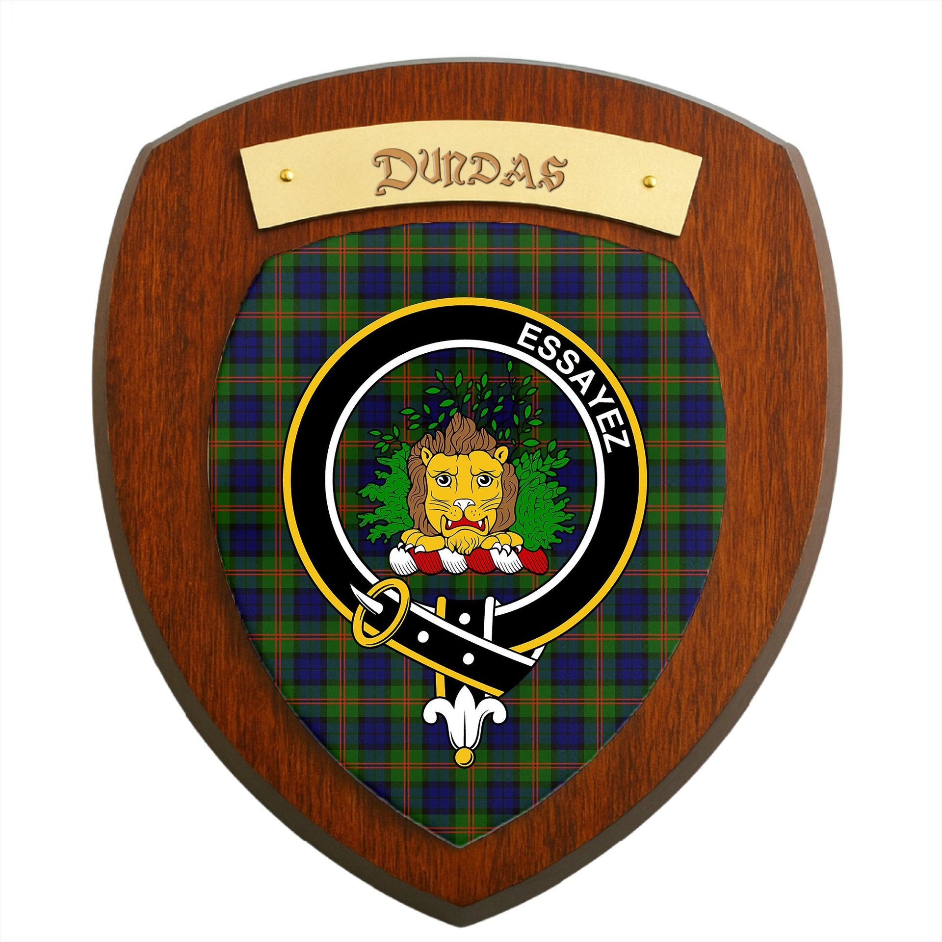 ScotsTee Shop Scottish Dundas Modern 02 Clan Crest Scottish Tartan Wooden Wall Plaque