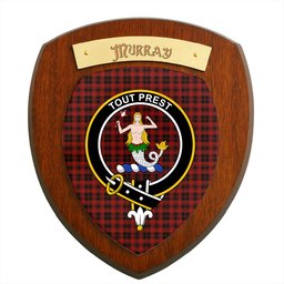 ScotsTee Shop Scottish Murray of Ochtertyre Clan Crest Scottish Tartan Wooden Wall Plaque