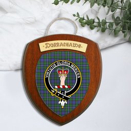 ScotsTee Shop Scottish Donnachaidh Clan Crest Scottish Tartan Wooden Wall Plaque