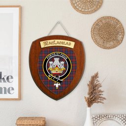 ScotsTee Shop Scottish MacLachlan Clan Crest Scottish Tartan Wooden Wall Plaque