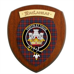 ScotsTee Shop Scottish MacLachlan Clan Crest Scottish Tartan Wooden Wall Plaque