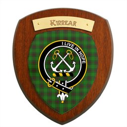 ScotsTee Shop Scottish Kinnear Clan Crest Scottish Tartan Wooden Wall Plaque