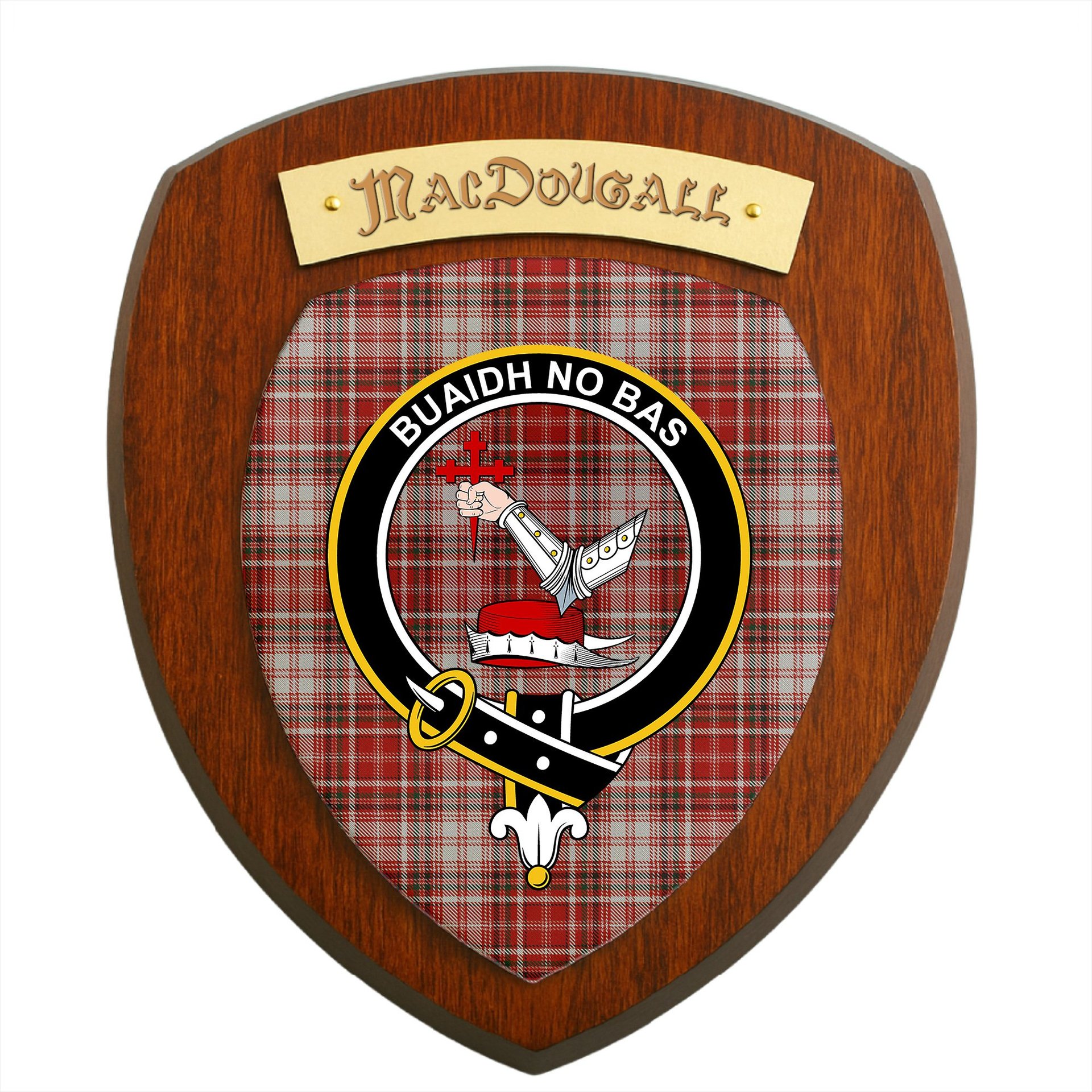 ScotsTee Shop Scottish MacDougall Dress Clan Crest Scottish Tartan Wooden Wall Plaque