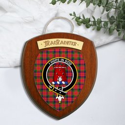 ScotsTee Shop Scottish MacNachten Modern Clan Crest Scottish Tartan Wooden Wall Plaque