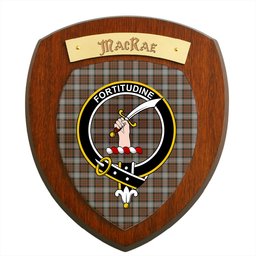 ScotsTee Shop Scottish MacRae Hunting Weathered Clan Crest Scottish Tartan Wooden Wall Plaque