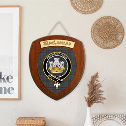 ScotsTee Shop Scottish MacLachlan Hunting Clan Crest Scottish Tartan Wooden Wall Plaque