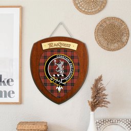 ScotsTee Shop Scottish MacQueen Ancient Clan Crest Scottish Tartan Wooden Wall Plaque