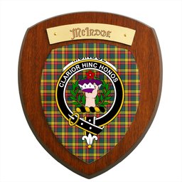 ScotsTee Shop Scottish McIndoe Clan Crest Scottish Tartan Wooden Wall Plaque