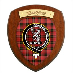 ScotsTee Shop Scottish MacQueen Modern Clan Crest Scottish Tartan Wooden Wall Plaque