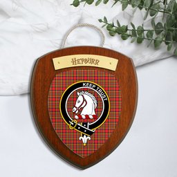 ScotsTee Shop Scottish Hepburn SC Clan Crest Scottish Tartan Wooden Wall Plaque
