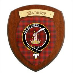 ScotsTee Shop Scottish Matheson Modern Clan Crest Scottish Tartan Wooden Wall Plaque
