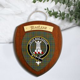 ScotsTee Shop Scottish MacLean of Kingairloch Clan Crest Scottish Tartan Wooden Wall Plaque