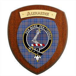 ScotsTee Shop Scottish Alexander of Menstry Ancient Clan Crest Scottish Tartan Wooden Wall Plaque