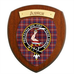 ScotsTee Shop Scottish Ainslie Clan Crest Scottish Tartan Wooden Wall Plaque