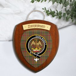 ScotsTee Shop Scottish Drummond of Strathallan Clan Crest Scottish Tartan Wooden Wall Plaque