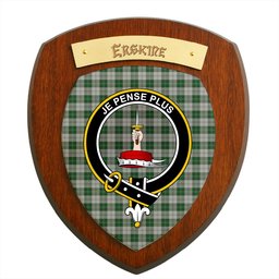 ScotsTee Shop Scottish Erskine Green Clan Crest Scottish Tartan Wooden Wall Plaque