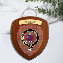 ScotsTee Shop Scottish Ogilvie (Ogilvy) Modern Clan Crest Scottish Tartan Wooden Wall Plaque